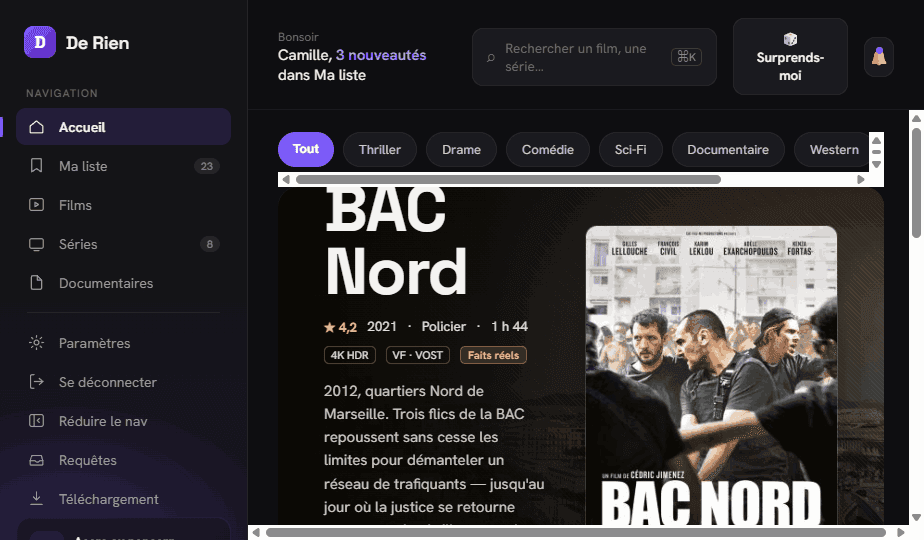 The De Rien app